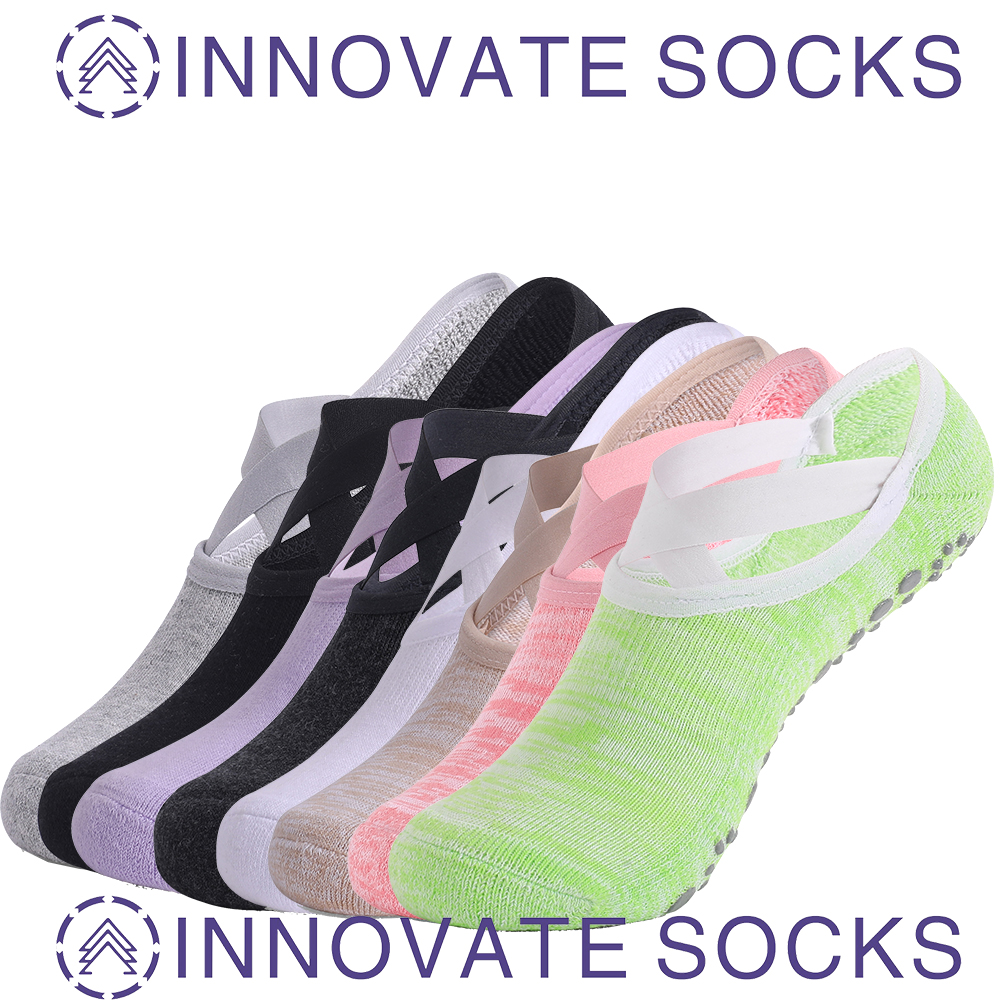 Traction antidérapante Pilates chaussettes antidérapantes pour femmes