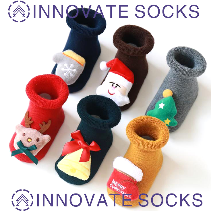 Chaussettes de Noël pour bébés chaussettes de Noël pour enfants chaussettes de Noël en silicone chaussettes antidérapantes pour bébés